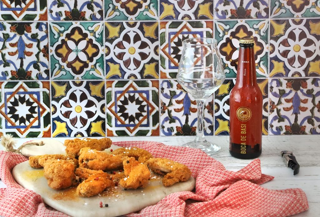 birra rossa boca de basi corti veneziane con ali di pollo speziate