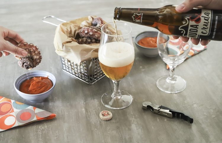 polpo fritto e birra salento nuda e cruda