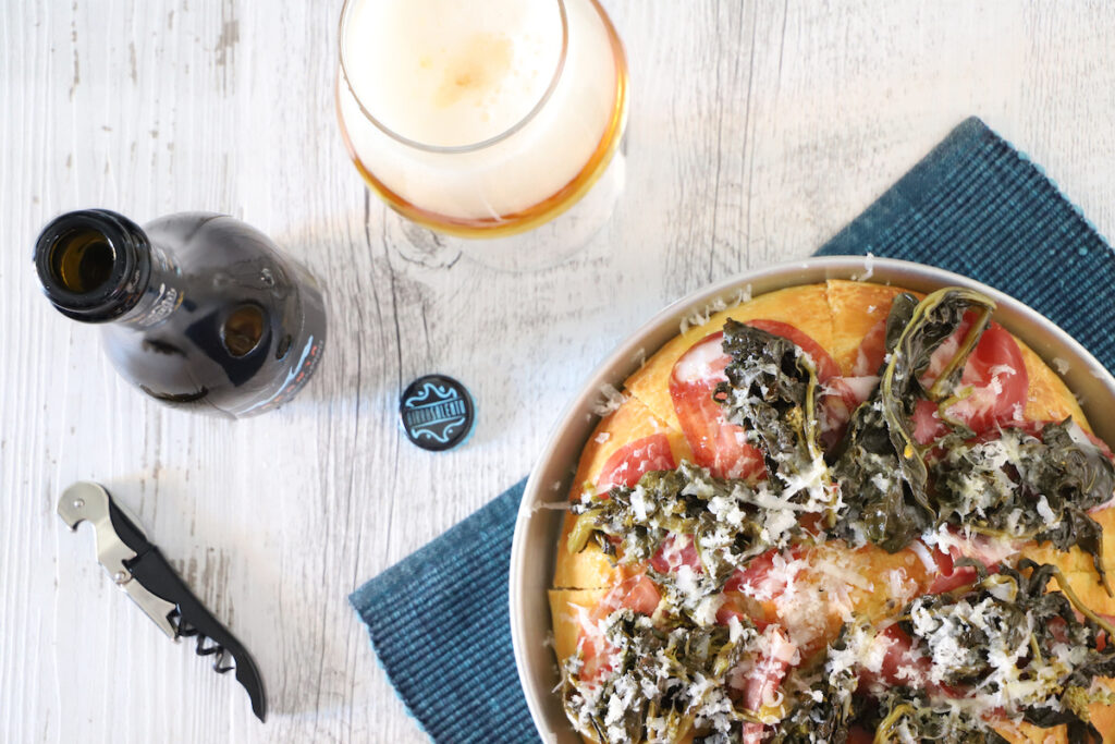 birra salento focaccia e friarielli