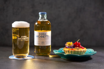 birra moretti filtrata a freddo abbinamento con tartelletta